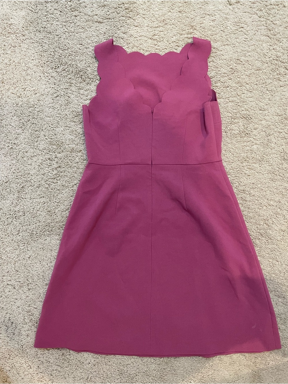 LOFT Scalloped Neckline Sleeveless Mini Dress - Mint and Magenta - Picture 4 of 5